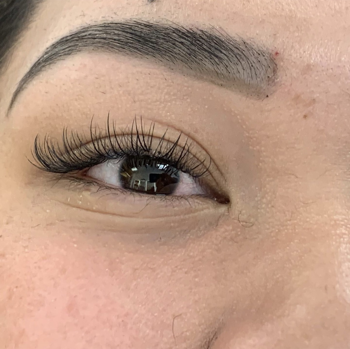 Professional lash extensions Edmonton client result