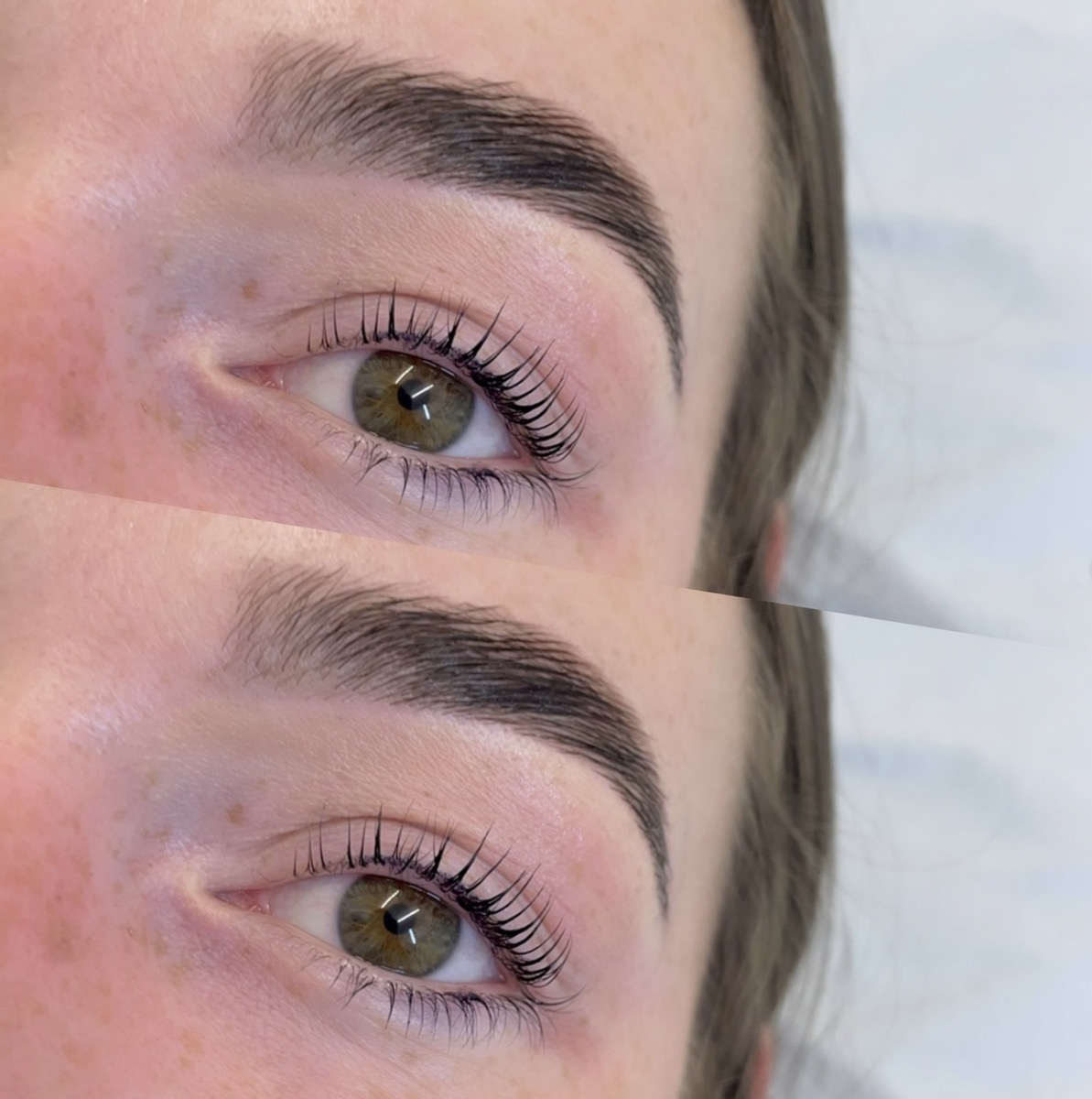 Korean lash lift with lifted natural lashes